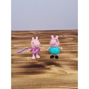 Peppa Pig @ DADDY MR. PIG 2003 JAZWARES 3In Action Figure Lot X2 Dad Cartoon